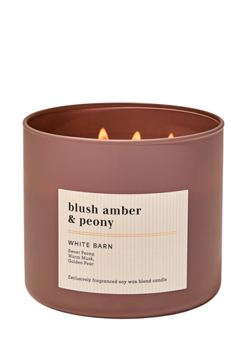 Ароматизована свічка на 3 гноти Bath & Body Works Bath & Body Works Blush Amber & Peony 00437 фото