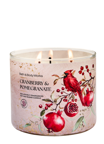 Ароматизована свічка на 3 гноти Bath & Body Works Cranberry & Pomegranate 02440 фото