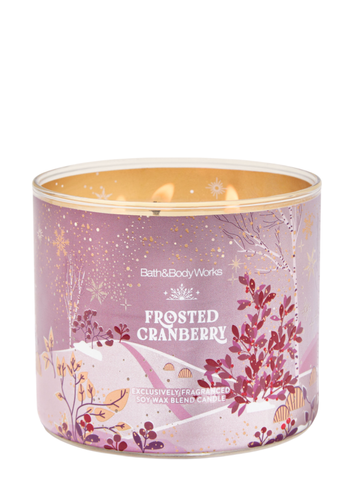Ароматизована свічка на 3 гноти Bath & Body Works Frosted Cranberry 00446 фото