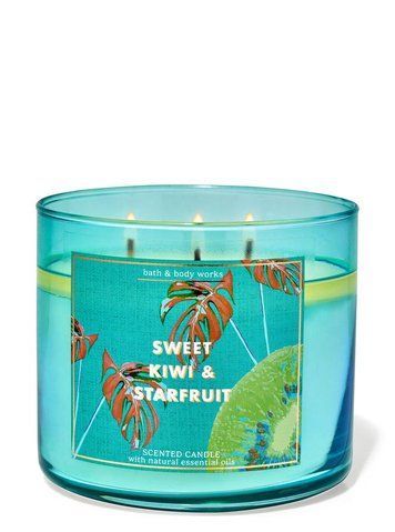 Ароматизована свічка на 3 гноти Bath & Body Works Sweet Kiwi & Starfruit KV2275 фото