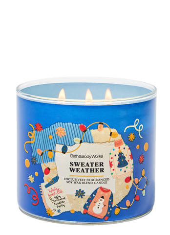 Ароматизована свічка на 3 гноти Bath & Body Works Sweater Weather 04643 фото