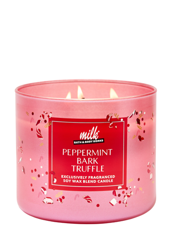 Ароматизована свічка на 3 гноти Bath & Body Works Peppermint Bark Truffle 04650 фото