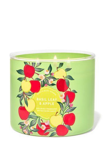 Ароматизована свічка на 3 гноти Bath & Body Works Basil Leaf & Apple KV1017 фото